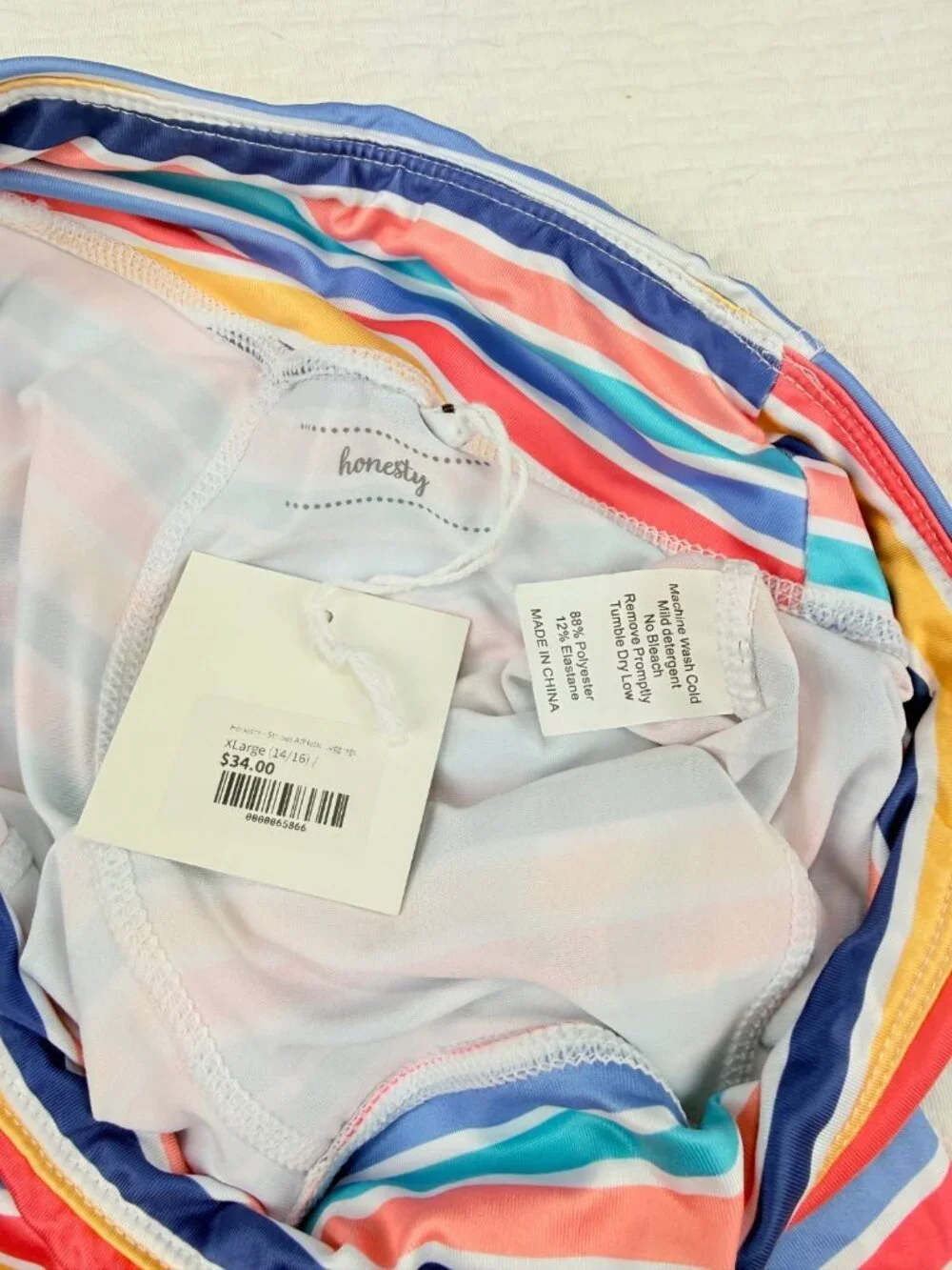 Honesty Girls Activewear Set XL 14-16 Striped Athletic Leggings Sports Bra